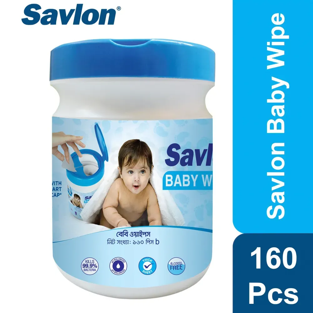 Savlon Baby Wipes Jar 160 Pcs Bija Tissu